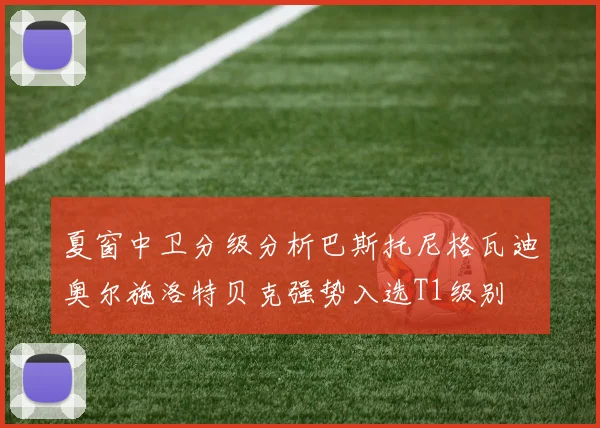 夏窗中卫分级分析巴斯托尼格瓦迪奥尔施洛特贝克强势入选T1级别